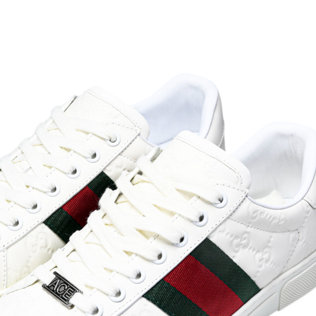 Guссi Ace Web Embossed Monogram 'White'