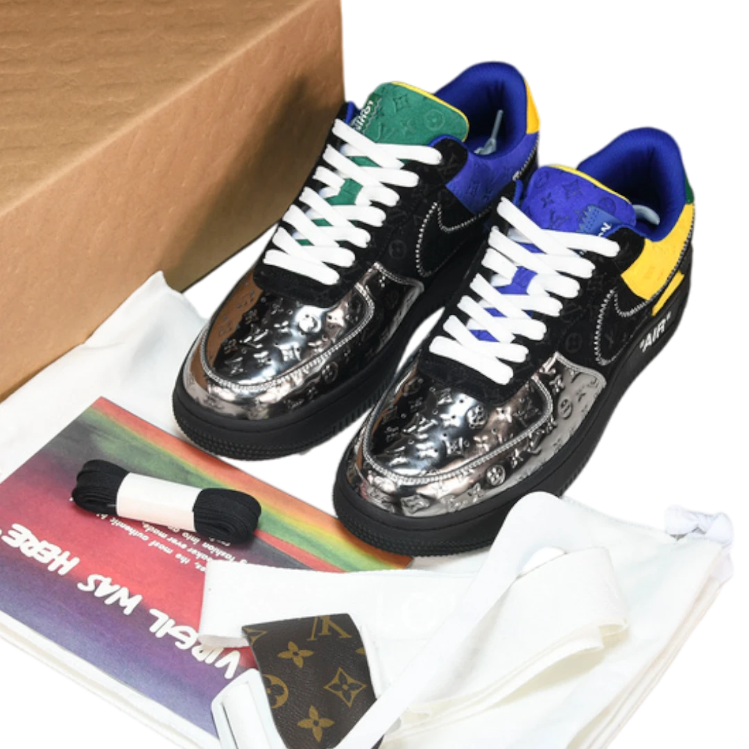 Louis Vuittоп x AF1 By Virgil Abloh ‘Black Metallic Silver’