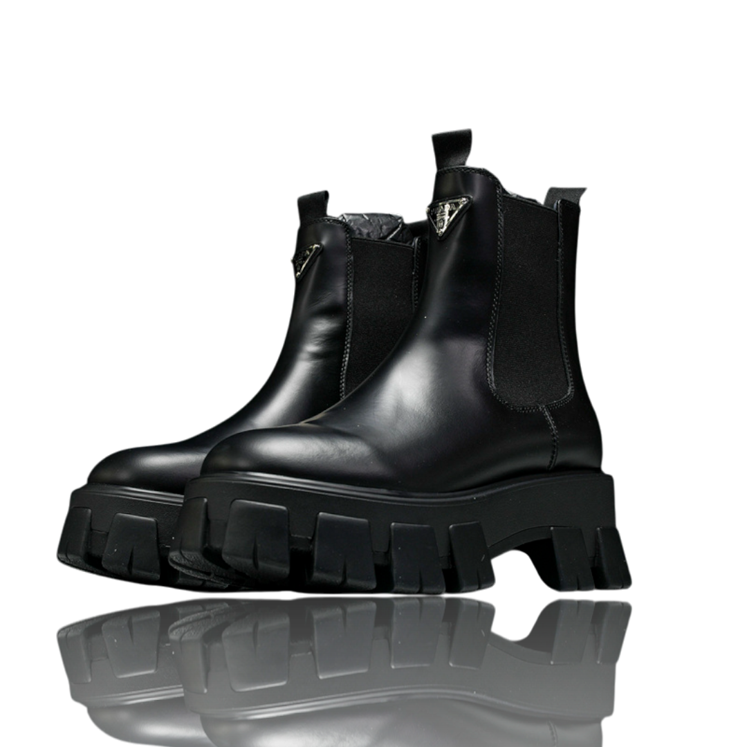 Prada Monolith Brushed Chelsea Boots 'Black'