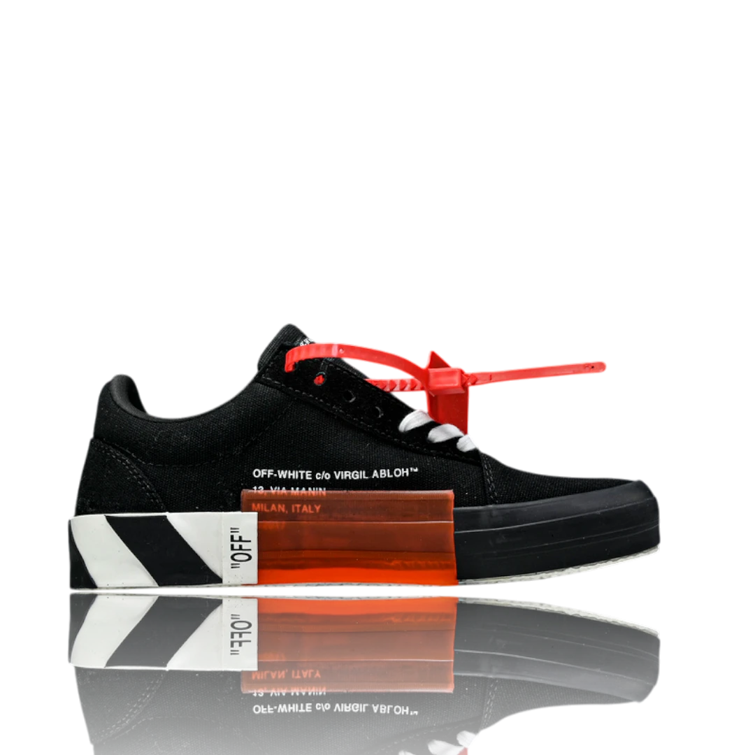 Off-White Vulc Low 'Black' (‘C 2018) Old Stripes