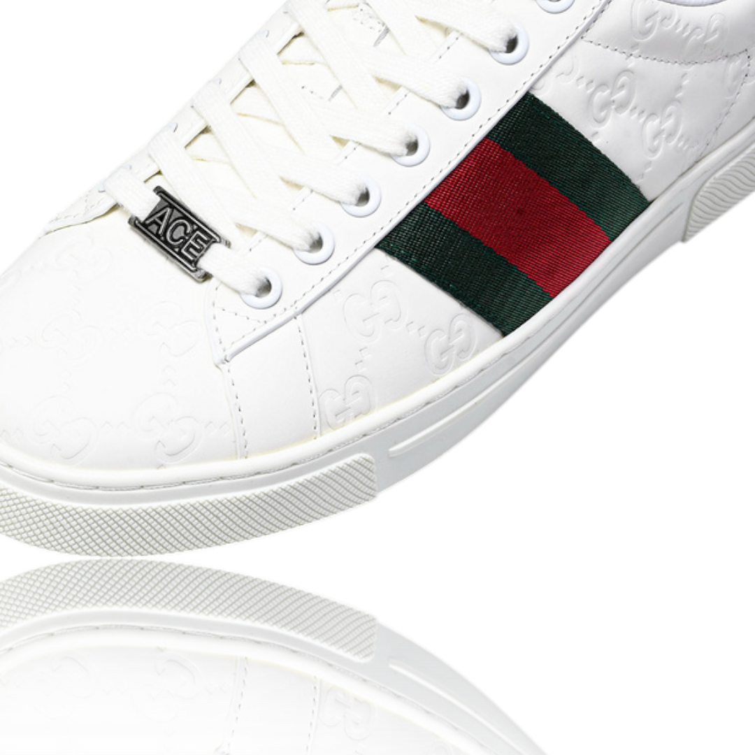 Guссi Ace Web Embossed Monogram 'White'