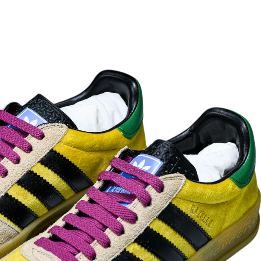 Guссi x Gazelle 'Yellow Velvet Green'