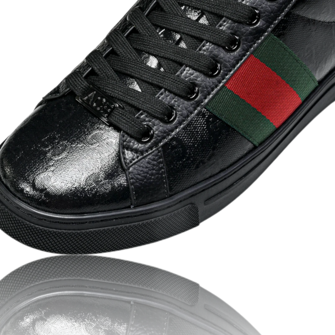 Guссi Ace Web 'Black Monogram'