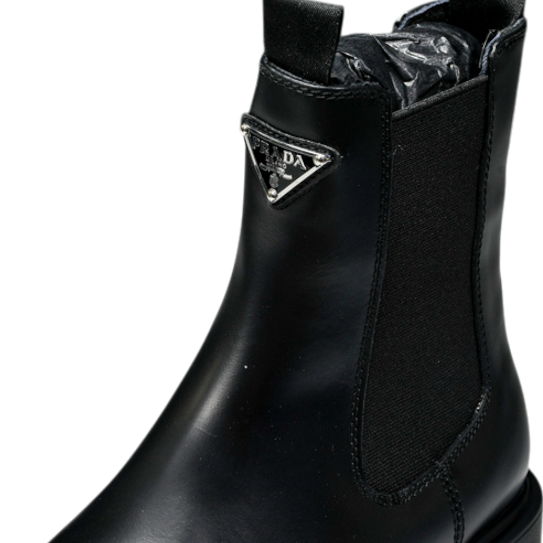 Prada Monolith Brushed Chelsea Boots 'Black'