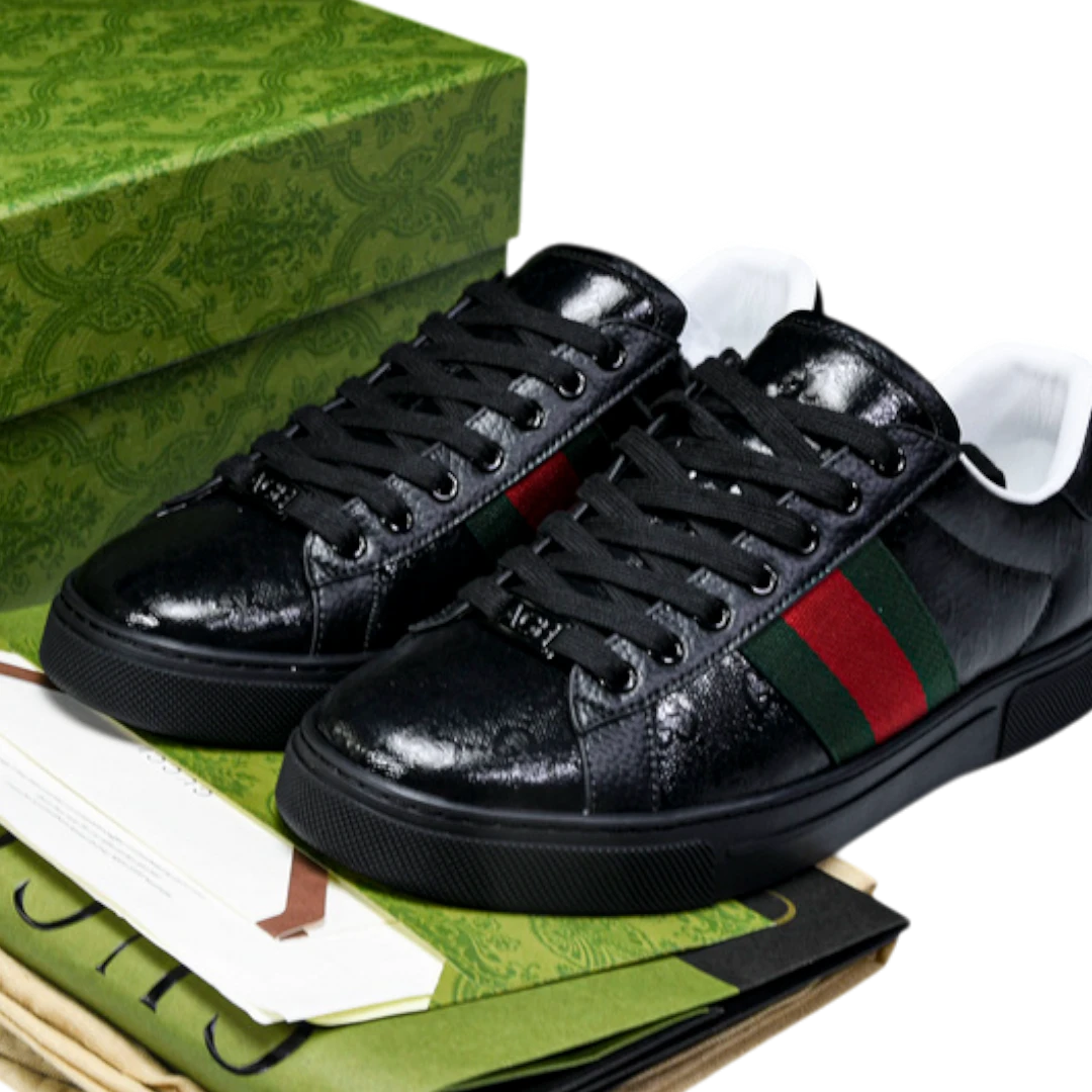 Guссi Ace Web 'Black Monogram'