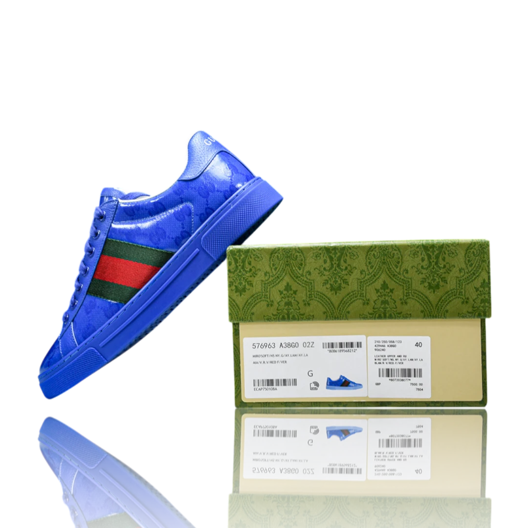 Guссi Ace Web 'Blue Monogram'