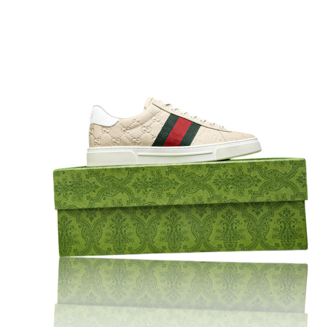 Guссi Ace Web Embossed Monogram 'Beige'