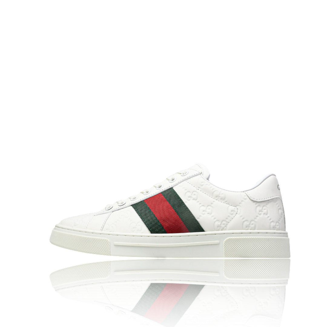 Guссi Ace Web Embossed Monogram 'White'