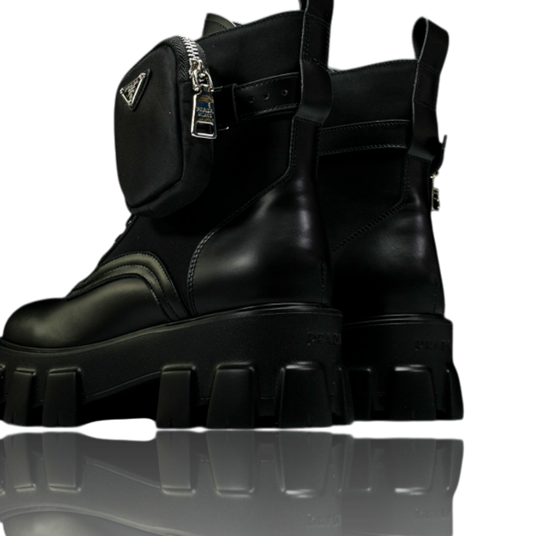Prada Monolith brushed Boots 'With Pouch'