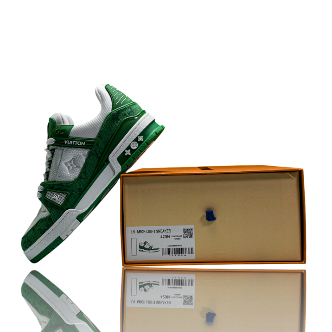 Louis Vuittоп Trainer Low 'Monogram Denim White Green'