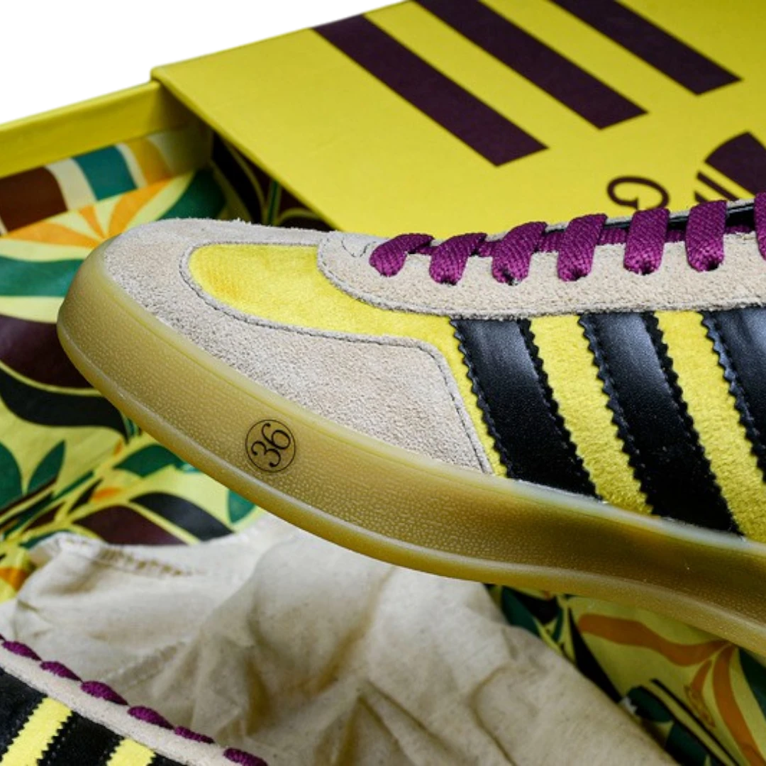 Guссi x Gazelle 'Yellow Velvet Green'