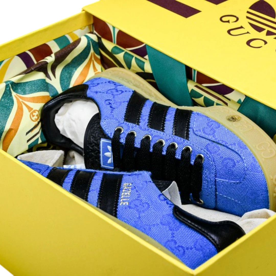 Guссi x Gazelle 'Blue GG Monogram'
