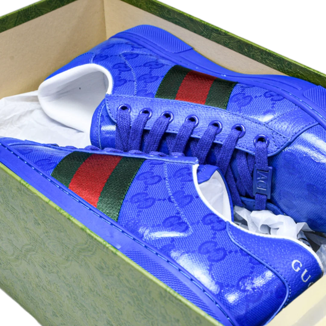 Guссi Ace Web 'Blue Monogram'