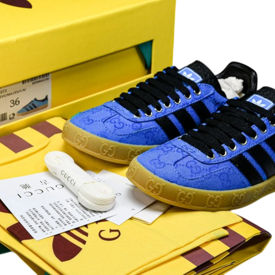 Guссi x Gazelle 'Blue GG Monogram'
