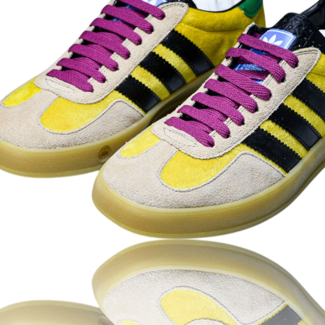 Guссi x Gazelle 'Yellow Velvet Green'