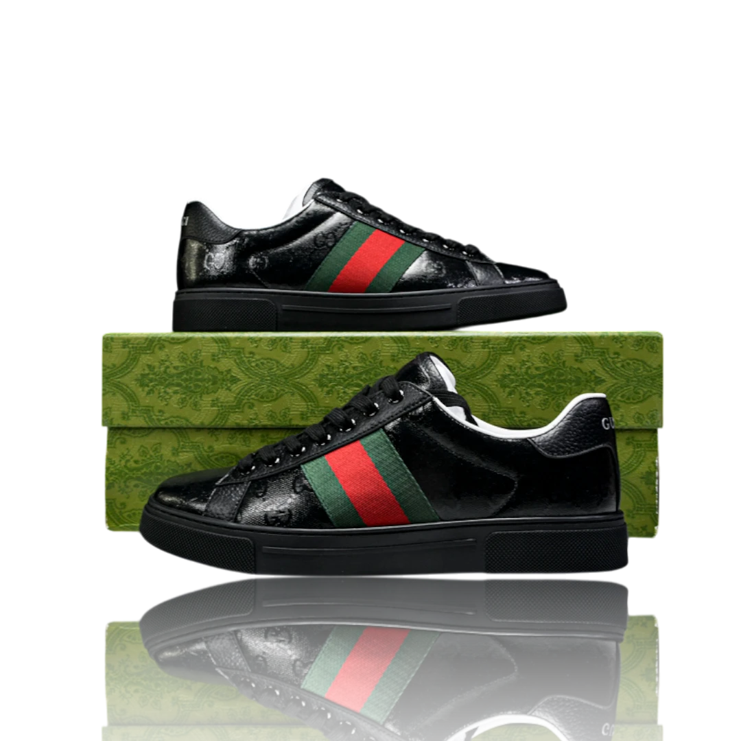 Guссi Ace Web 'Black Monogram'