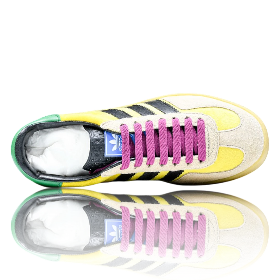 Guссi x Gazelle 'Yellow Velvet Green'