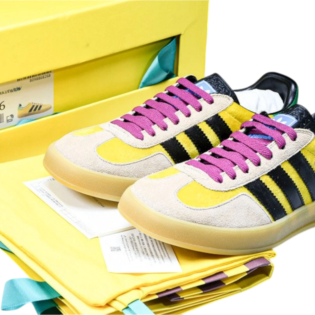 Guссi x Gazelle 'Yellow Velvet Green'