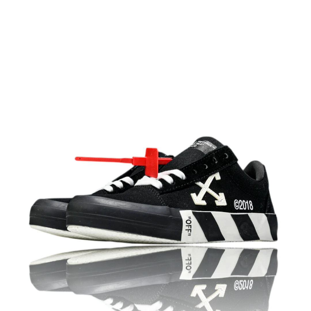 Off-White Vulc Low 'Black' (‘C 2018) Old Stripes