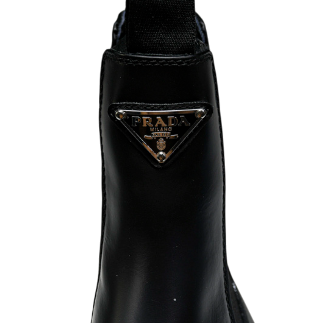 Prada Monolith Brushed Chelsea Boots 'Black'