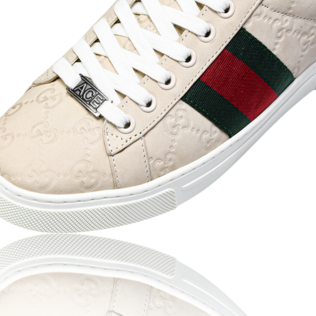 Guссi Ace Web Embossed Monogram 'Beige'