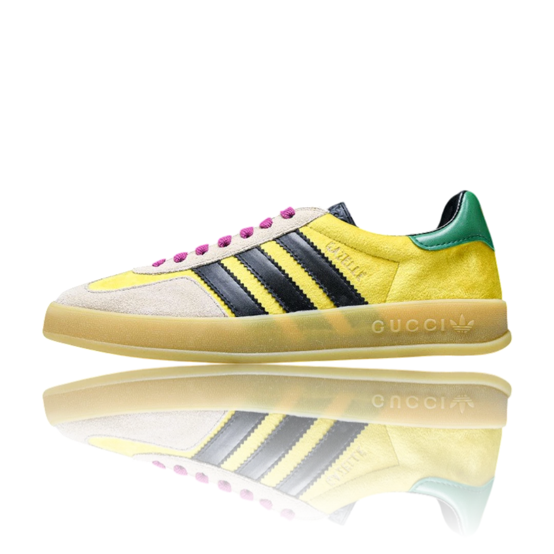 Guссi x Gazelle 'Yellow Velvet Green'