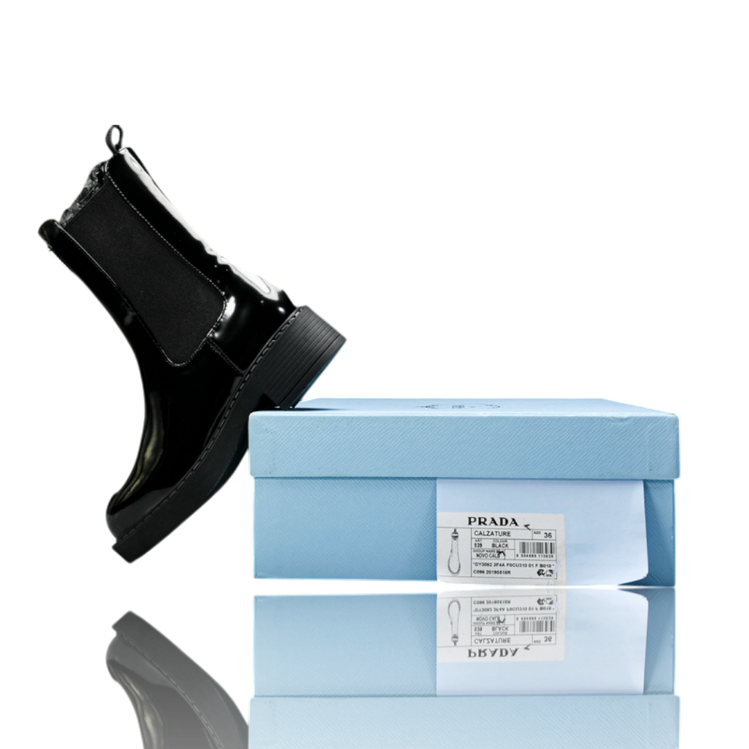 Prada Brushed Chelsea Boots 'Black'