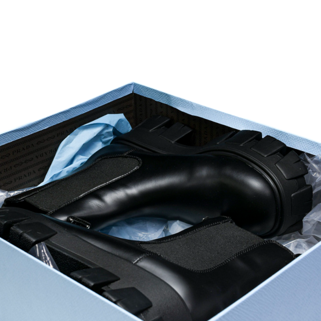 Prada Monolith Brushed Chelsea Boots 'Black'