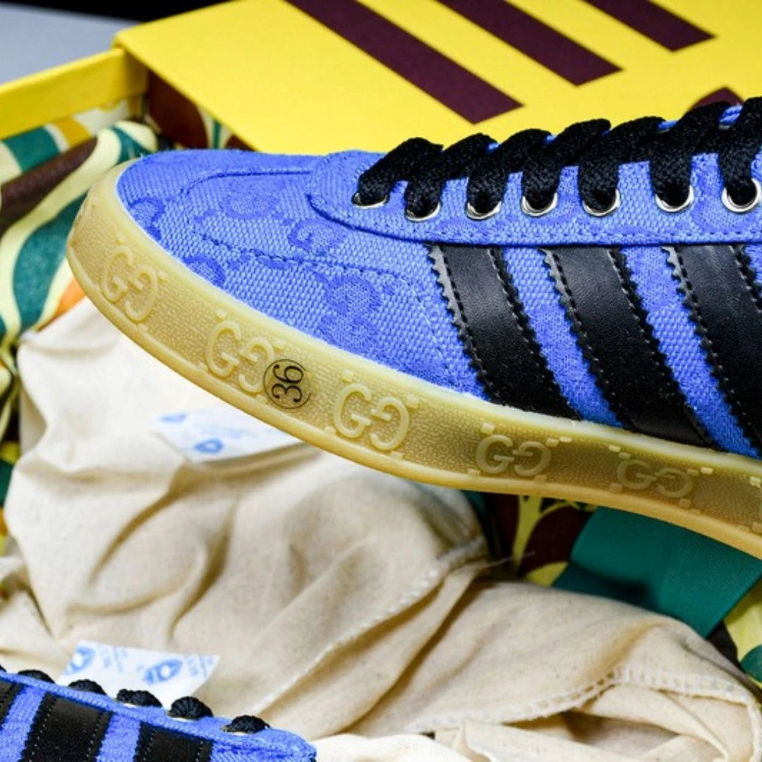 Guссi x Gazelle 'Blue GG Monogram'