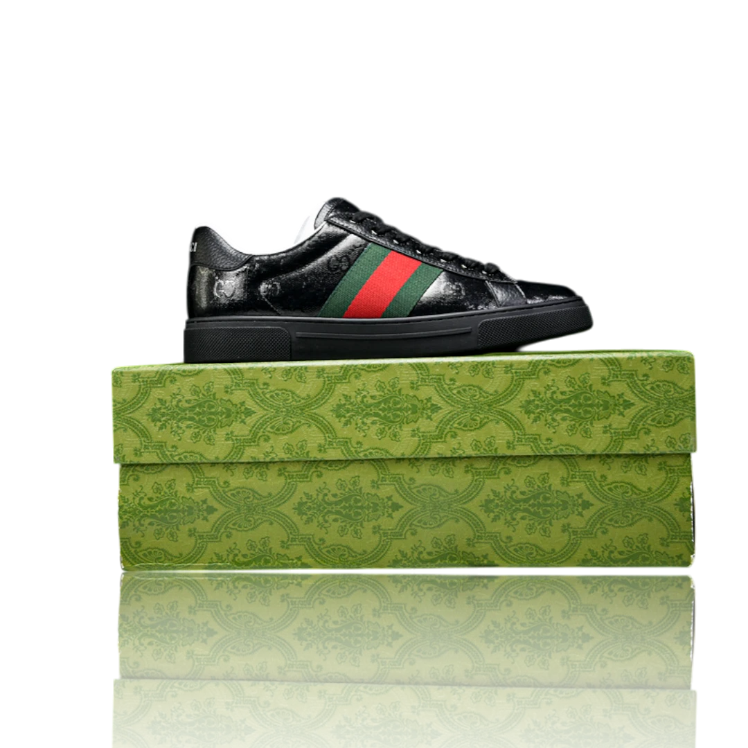 Guссi Ace Web 'Black Monogram'