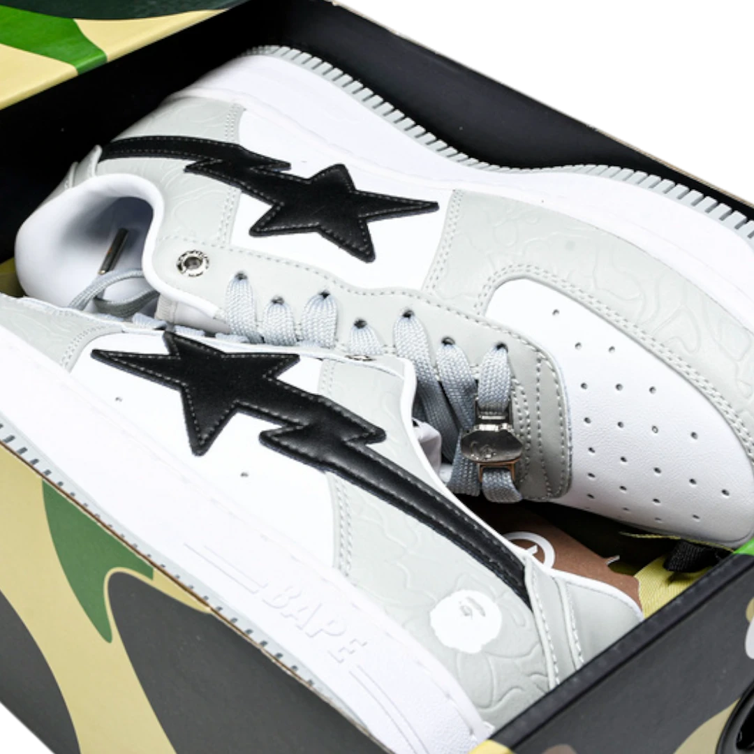 A Bathing Ape Bapesta 'White Grey'