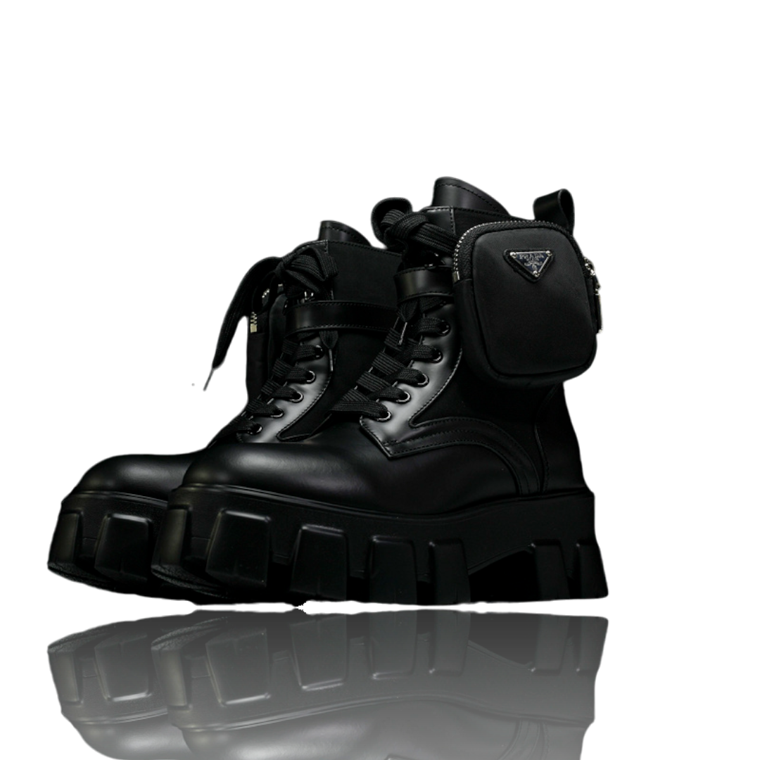 Prada Monolith brushed Boots 'With Pouch'