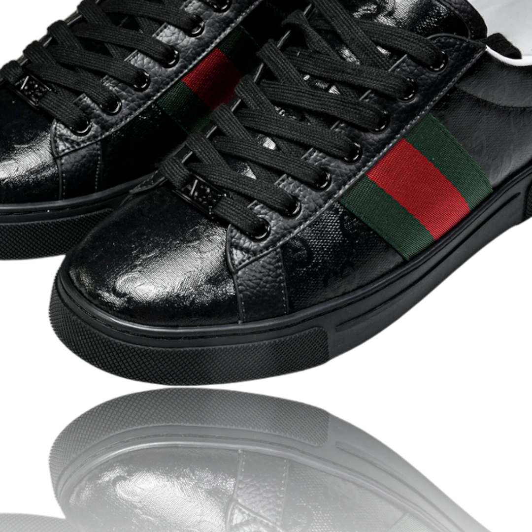 Guссi Ace Web 'Black Monogram'