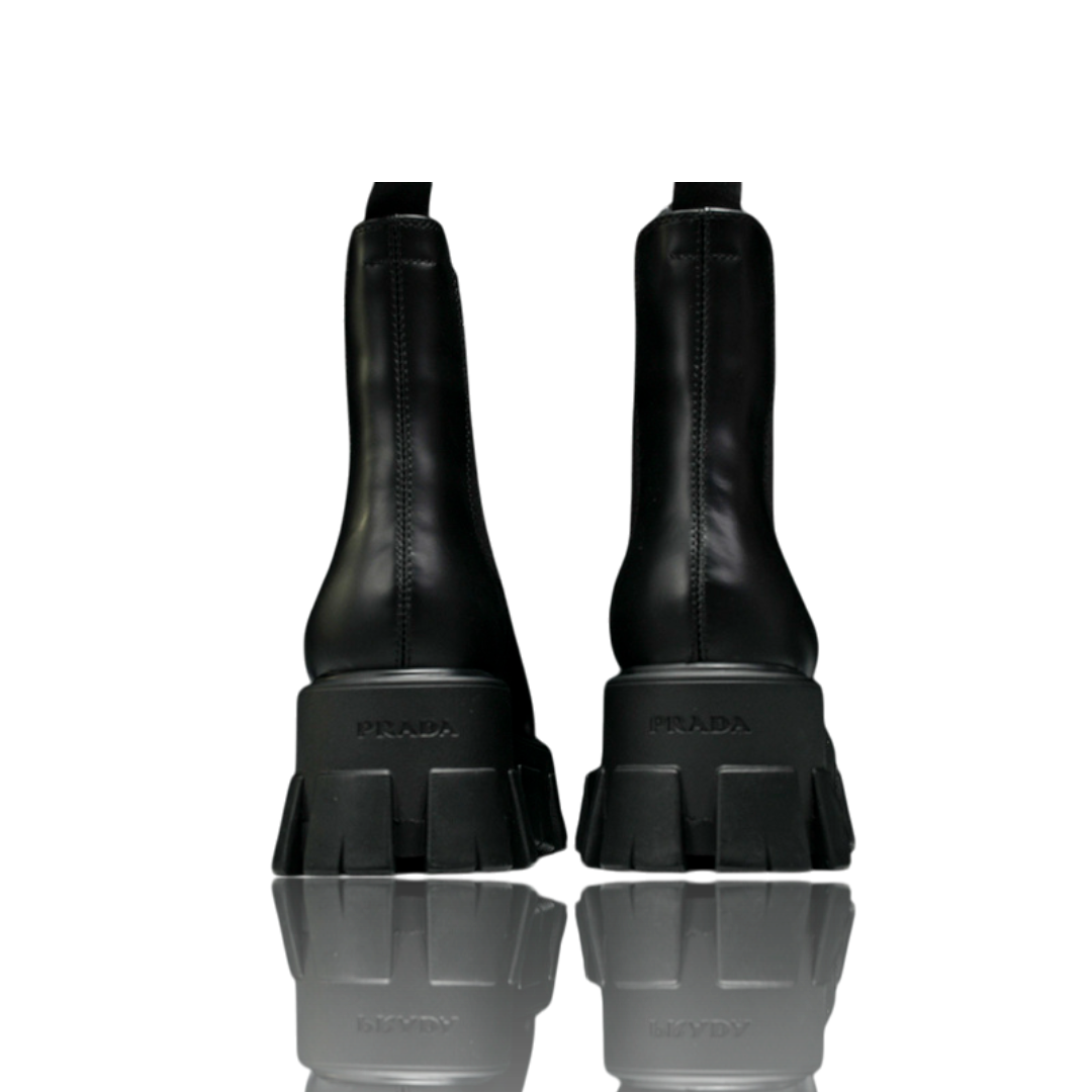 Prada Monolith Brushed Chelsea Boots 'Black'