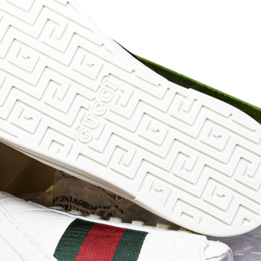 Guссi Ace Web Embossed Monogram 'White'