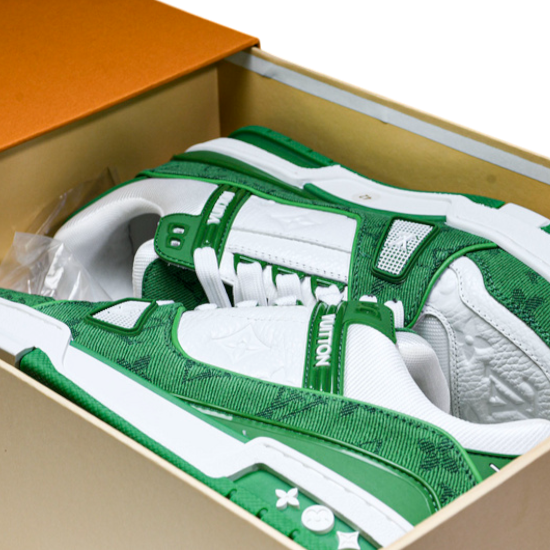 Louis Vuittоп Trainer Low 'Monogram Denim White Green'