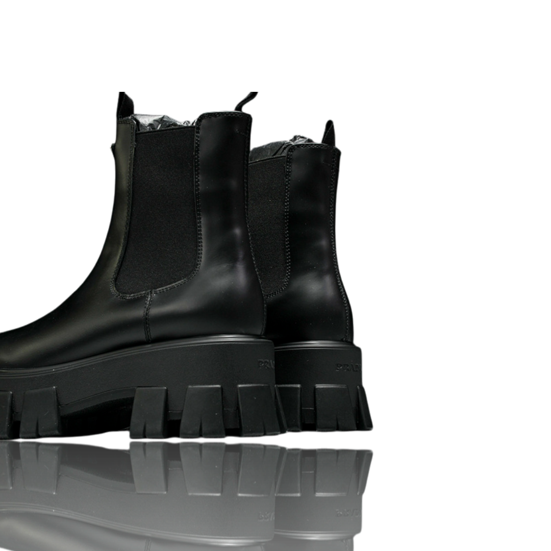 Prada Monolith Brushed Chelsea Boots 'Black'