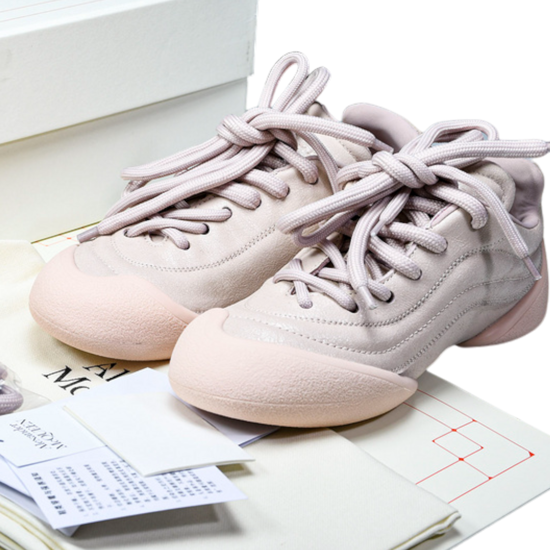 McQueen Trainers Flexion Crackled Leather 'Pink'