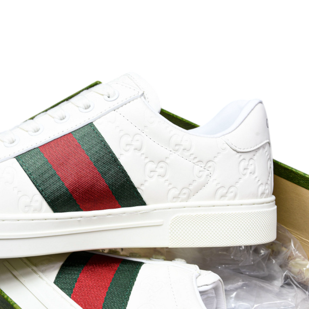 Guссi Ace Web Embossed Monogram 'White'