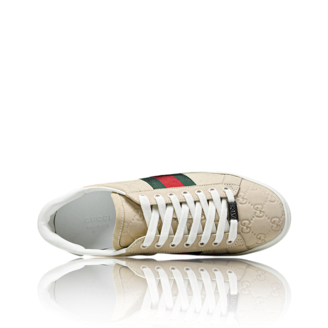 Guссi Ace Web Embossed Monogram 'Beige'