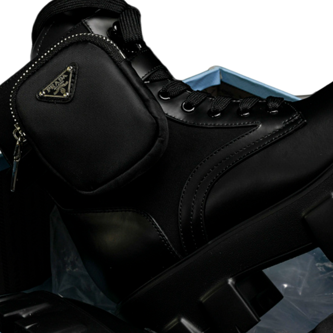 Prada Monolith brushed Boots 'With Pouch'