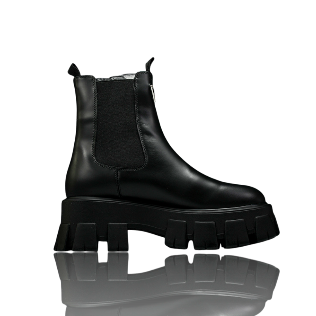 Prada Monolith Brushed Chelsea Boots 'Black'