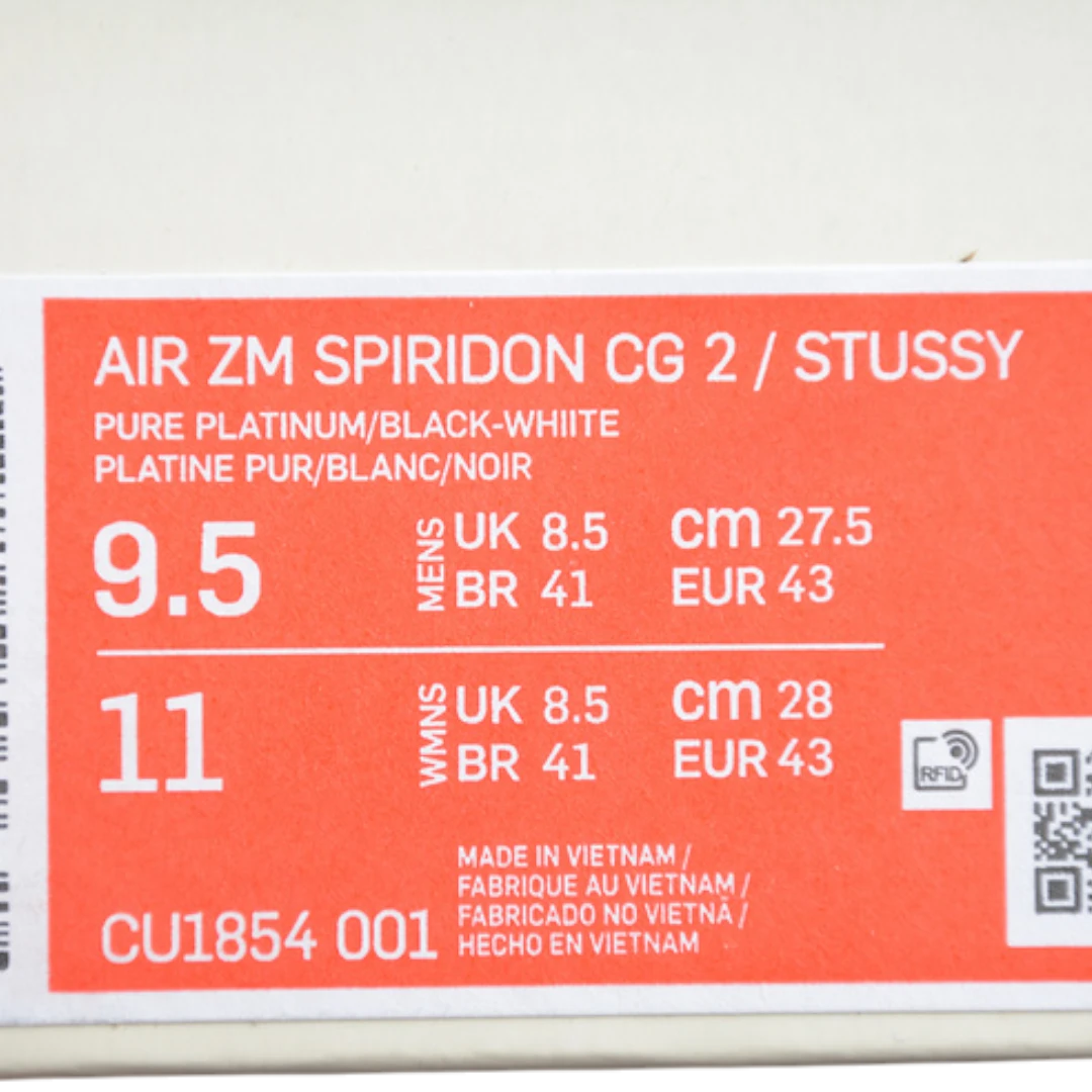 Air Zoom Spiridon Cage 2 'Stussy Pure Platinum'