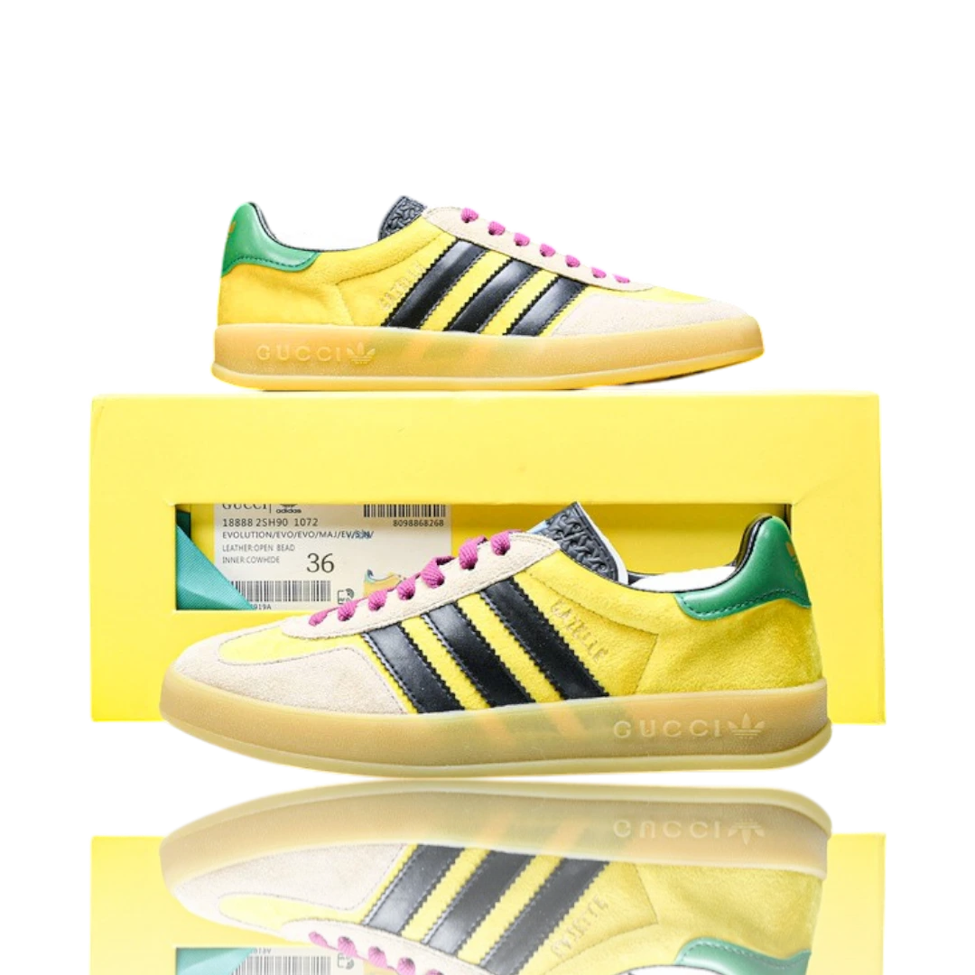 Guссi x Gazelle 'Yellow Velvet Green'