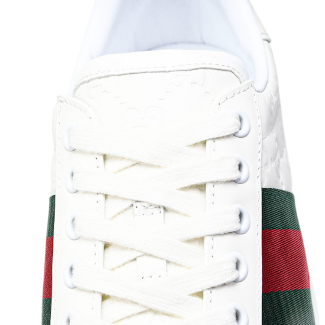 Guссi Ace Web Embossed Monogram 'White'