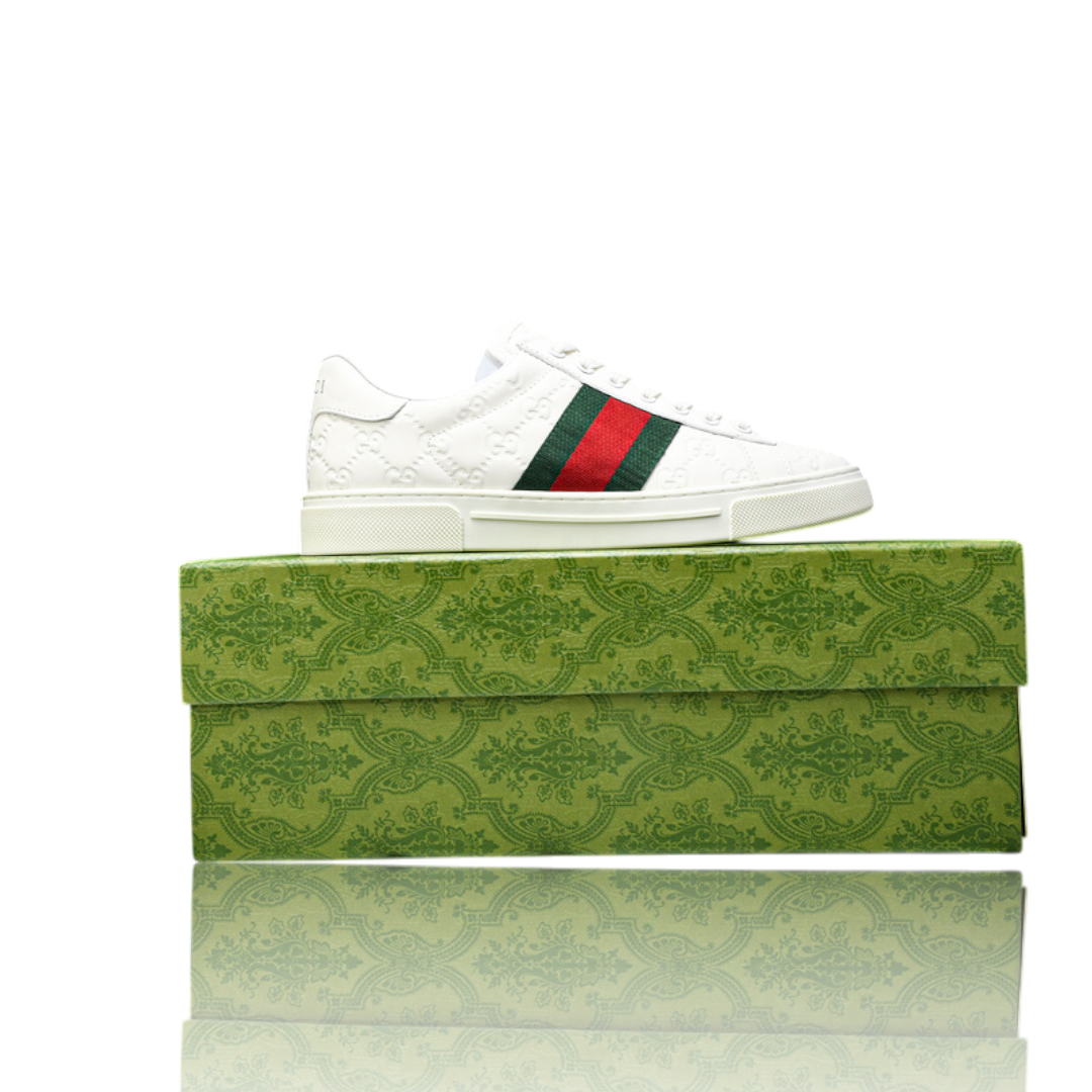Guссi Ace Web Embossed Monogram 'White'