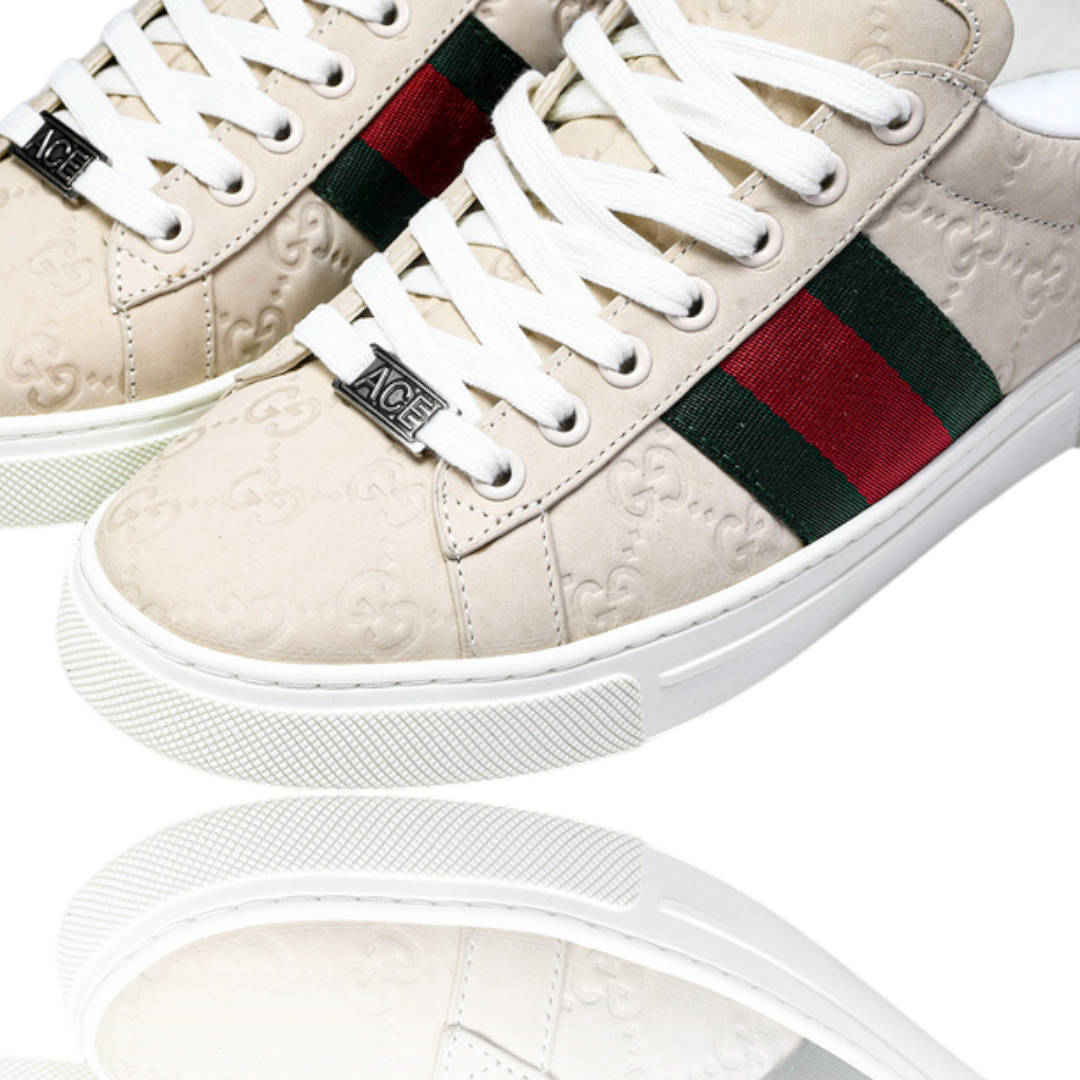 Guссi Ace Web Embossed Monogram 'Beige'