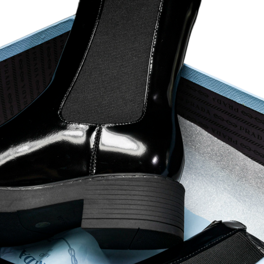 Prada Brushed Chelsea Boots 'Black'