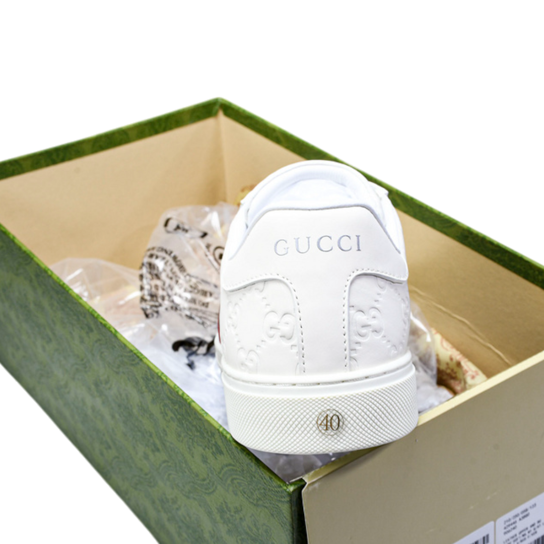 Guссi Ace Web Embossed Monogram 'White'