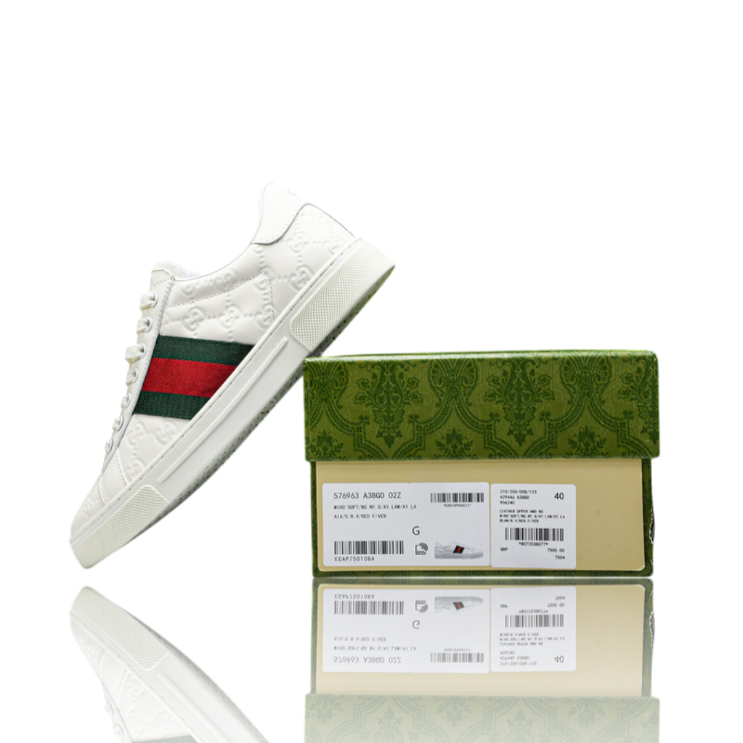 Guссi Ace Web Embossed Monogram 'White'